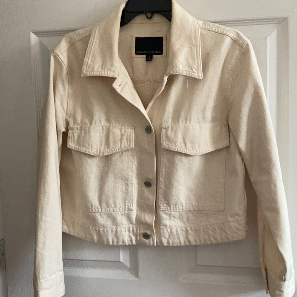 Banana Republic off-white trucker jacket